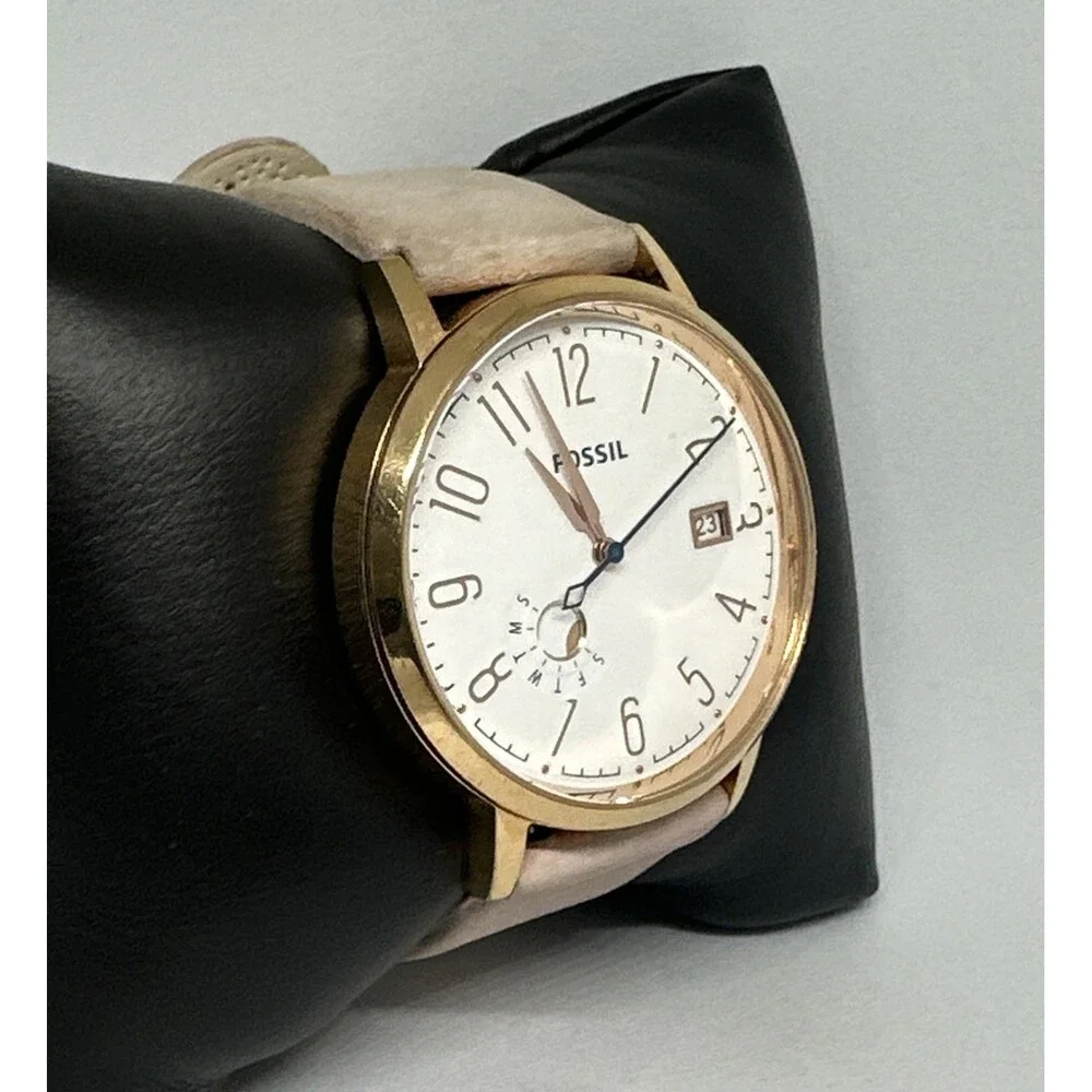 Fossil ES3991 Women Leather Stainless Steel Analog Dial Quartz Wristwatch HME741